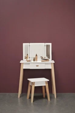 byASTRUP Schminktisch mit Hocker Holz Weiß 86 cm 84190