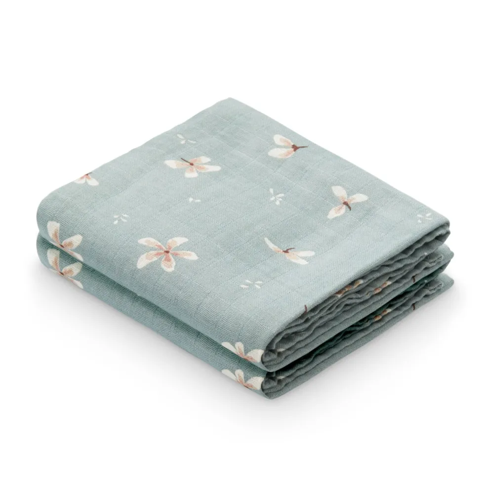 Cam Cam Copenhagen Mulltücher Windflower Blau 2er-Pack