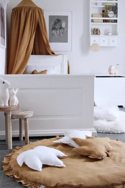 Cotton & Sweets Betthimmel Karamell Leinen