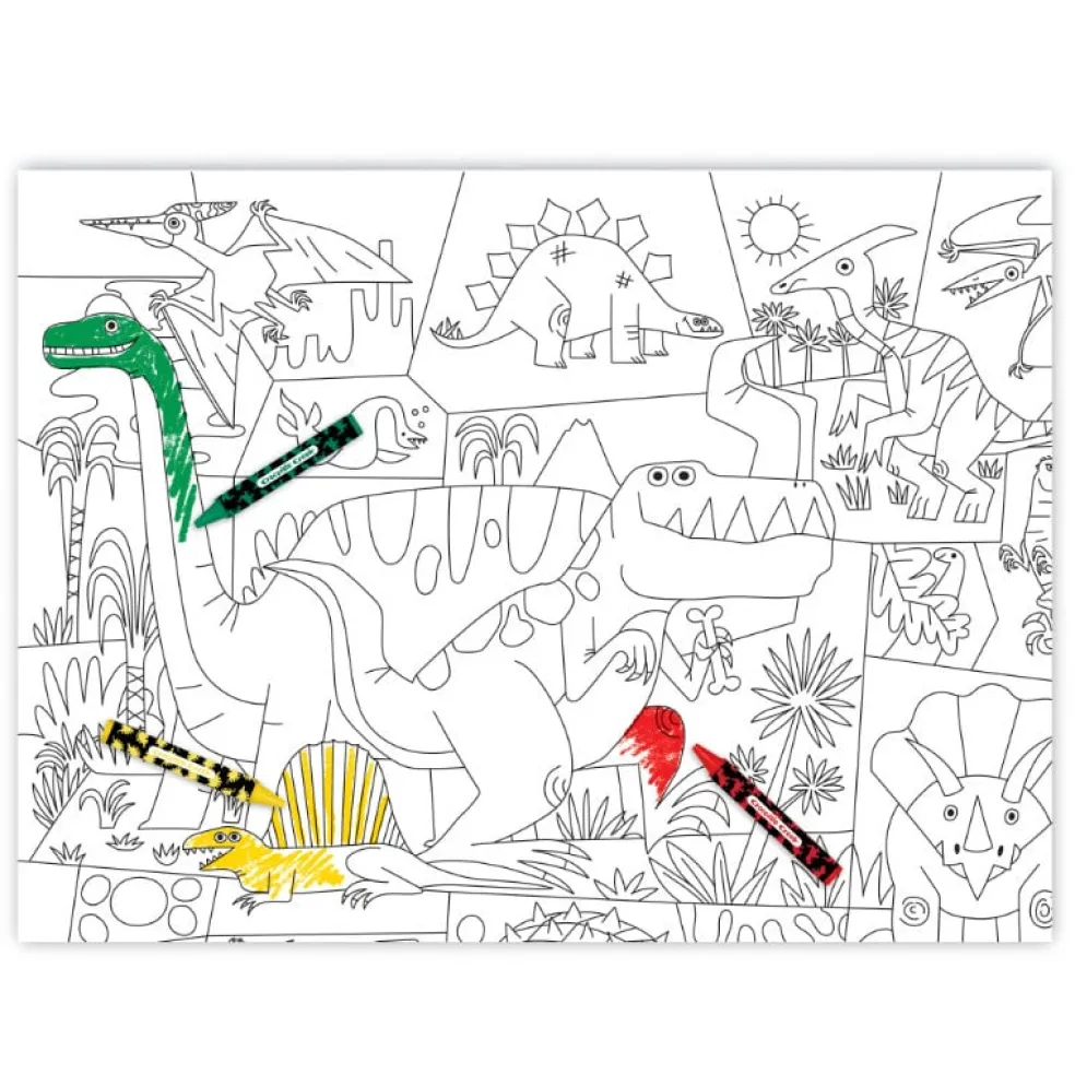 Crocodile Creek Puzzels Ausmal-Poster Dinosaurier & Sticker