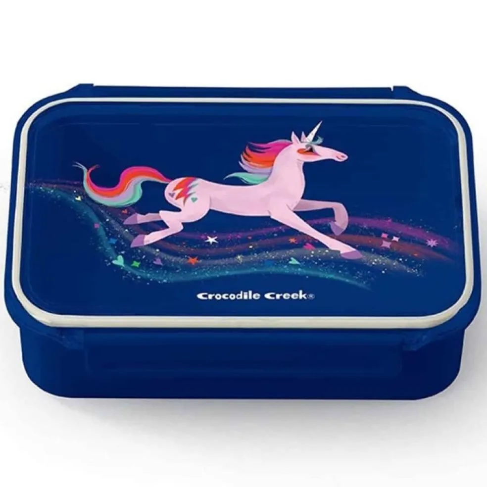 Crocodile Creek Puzzels Brotdose mit Fächern Einhorn Lila