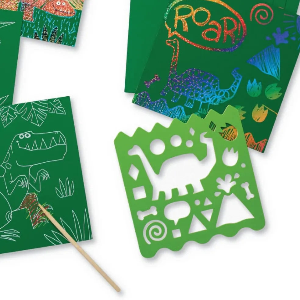 Crocodile Creek Puzzels Kratzbilder Dinosaurier Sparkle