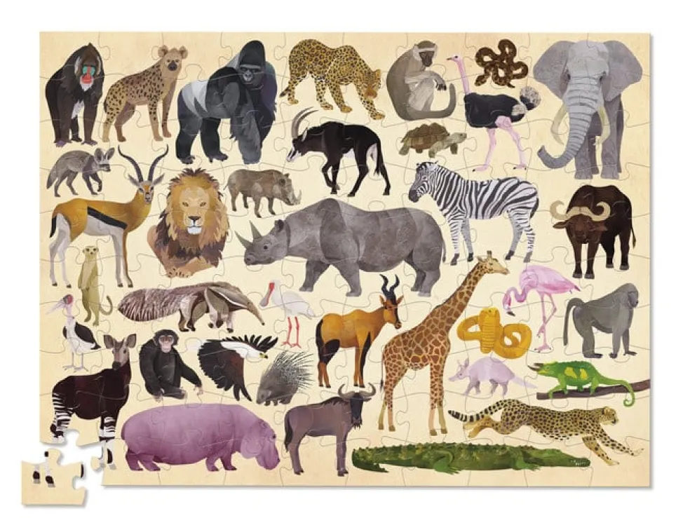 Crocodile Creek Puzzels Puzzle 36 Wilde Tiere 100 Teile 6 Jahre+