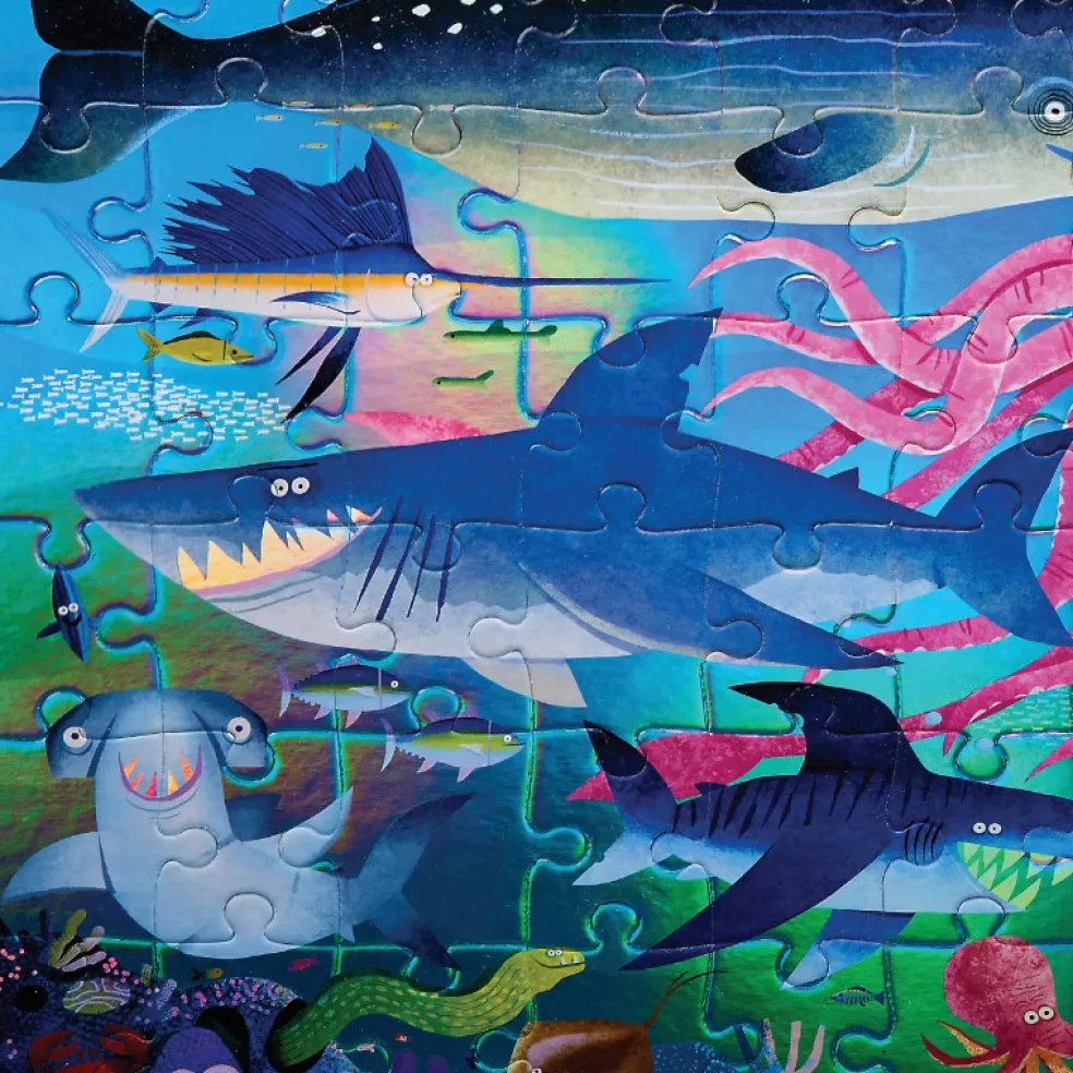 Crocodile Creek Puzzels Puzzle Shimmering Shark 60 Teile 4 Jahre+