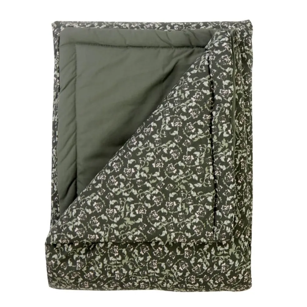 Garbo & Friends Baby Decke Floral Moss Grün 90 x 120 cm