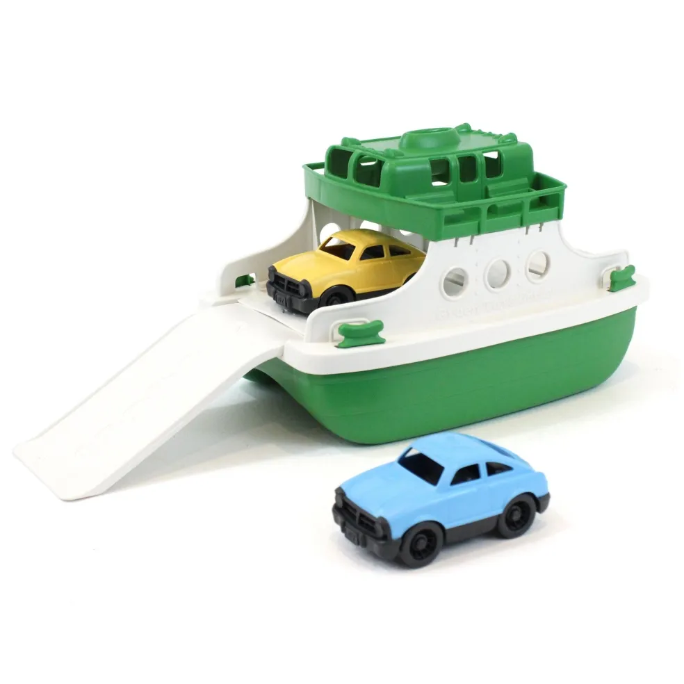 Green Toys Fähre mit Auto Grün