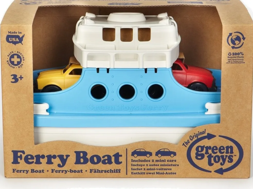Green Toys Fähre mit Auto blau