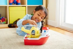Green Toys Rettungsboot mit Hubschrauber