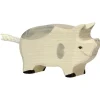 Holztiger Ferkel Geflecktes Weiß 80070 6,5 cm