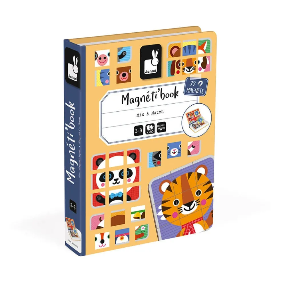 Janod Magnetbuch Mix & Match Tiere 72 Teilen