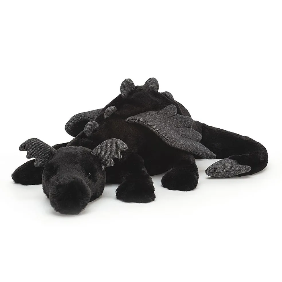 Jellycat Kuscheltier Drache Schwarz Huge 66 cm