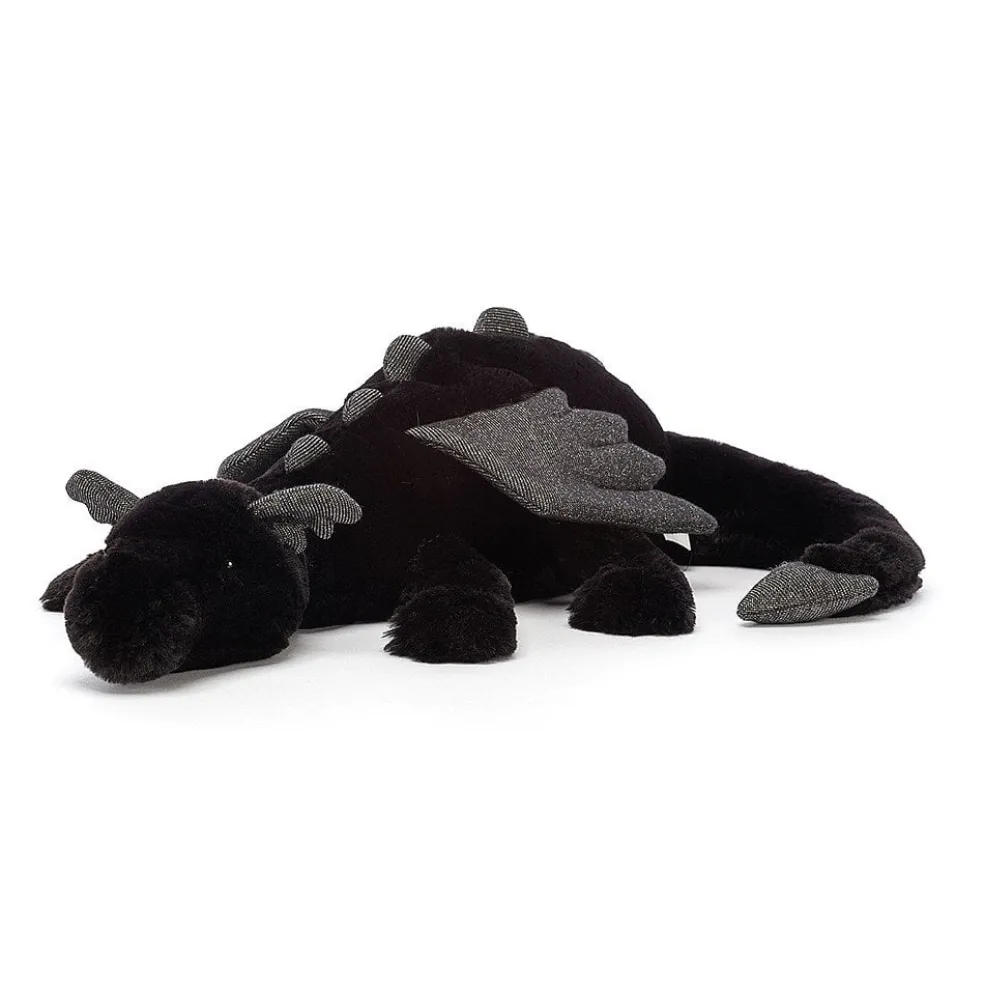 Jellycat Kuscheltier Drache Schwarz Medium 50 cm