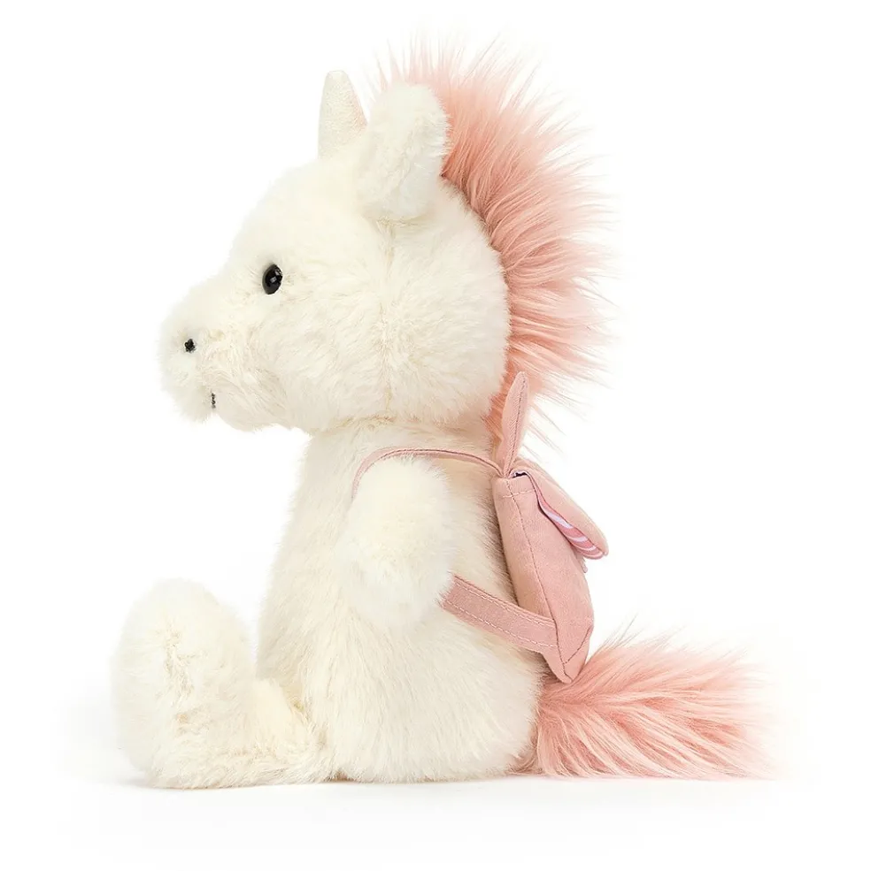 Jellycat Unicorn Backpack Beige Rosa 22 cm