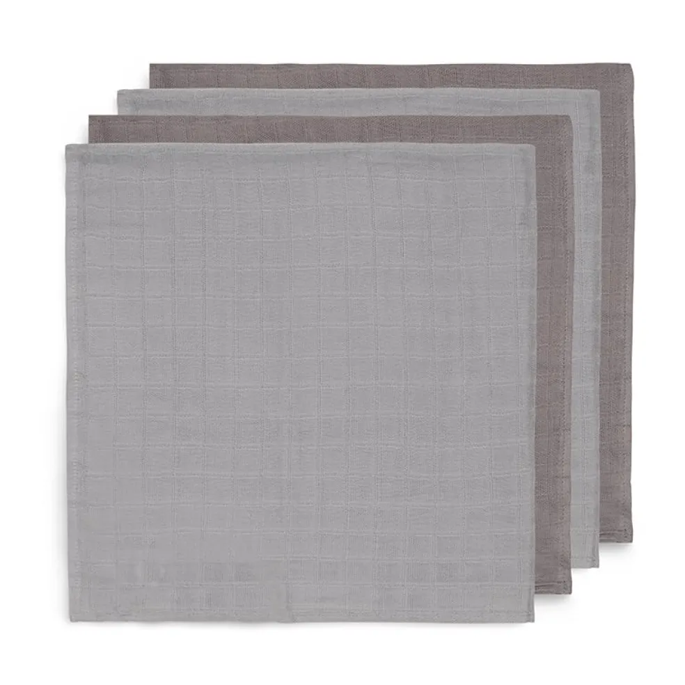 Jollein Bambus Mulltücher Grau 70x70 cm 4er Pack