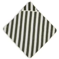 Jollein Kapuzenhandtuch Stripe Leaf Green Grün