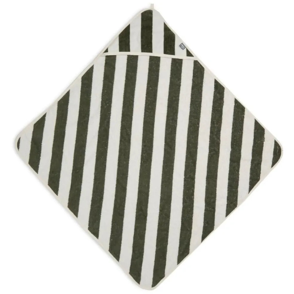 Jollein Kapuzenhandtuch Stripe Leaf Green Grün