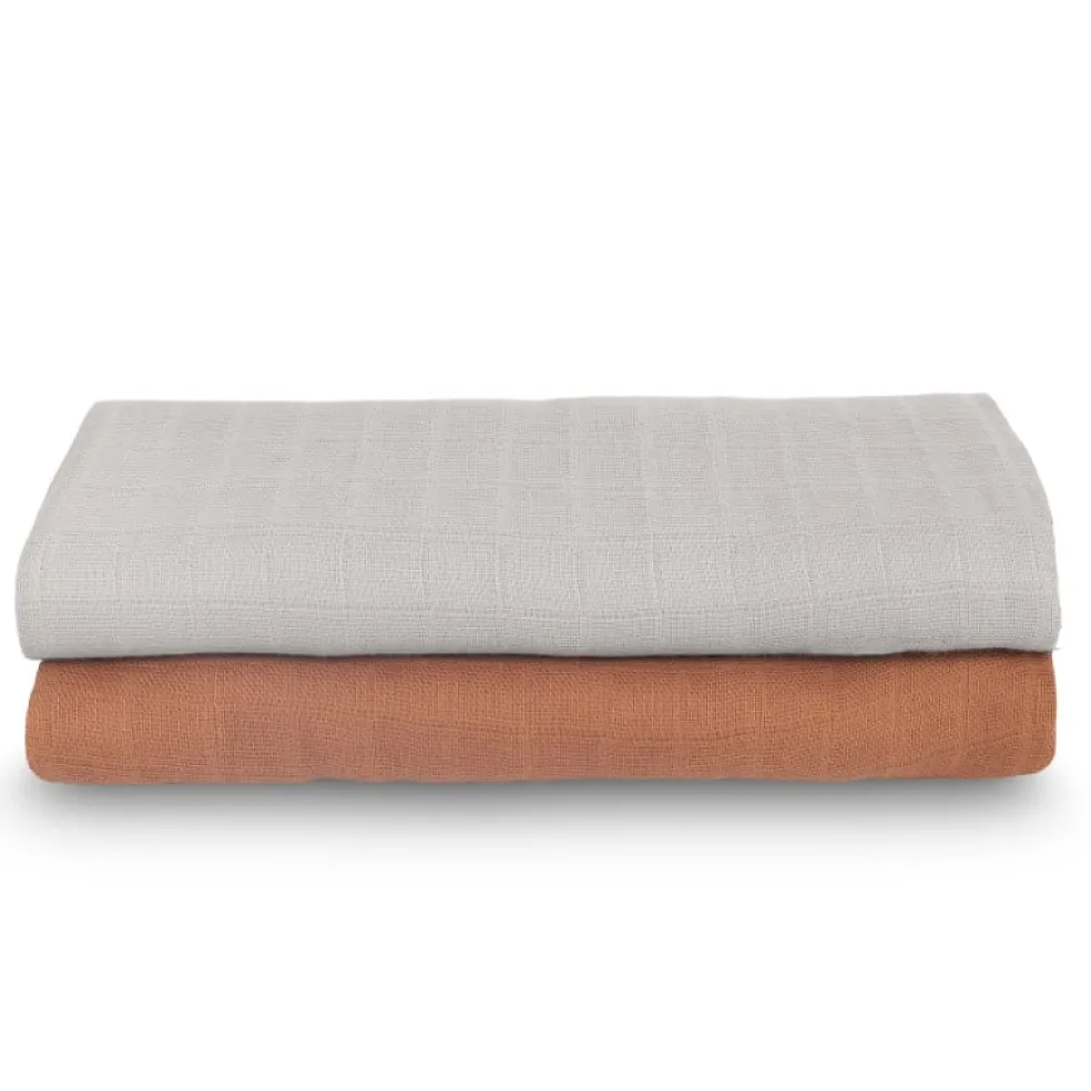 Jollein Mullwindeln Bambus Karamell 115x115 cm 2er Pack
