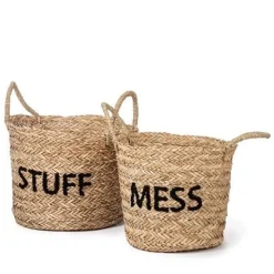 KidsDepot Aufbewahrungskorb-Set Messy Stuff Schwarz