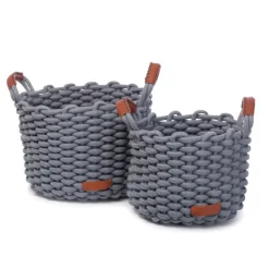 KidsDepot Aufbewahrungskorb-Set Korbo Mist Grau Medium