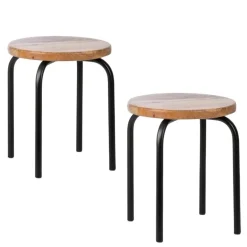 KidsDepot Kinderhocker Circle Schwarz 2 Stk.
