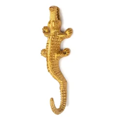 KidsDepot Wandhaken Krokodil Gold Cobi 18 cm