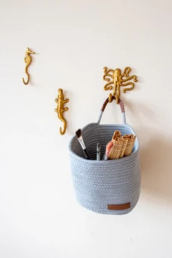 KidsDepot Wandhaken Krokodil Gold Cobi 18 cm