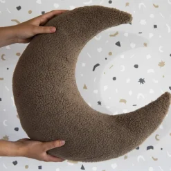 KidsDepot Zierkissen Mond Luna Dunkelbraun