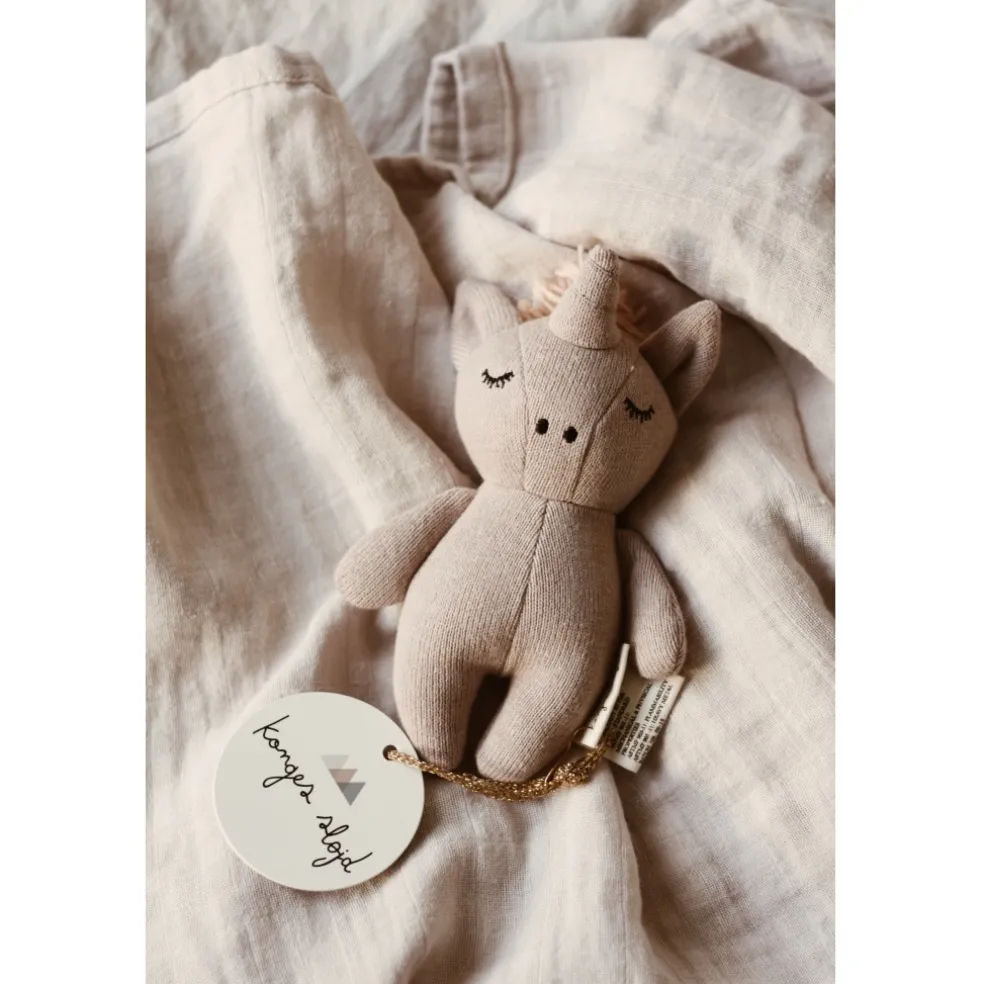 Konges Sløjd Mini Unicorn Kuscheltier Rassel Rosa