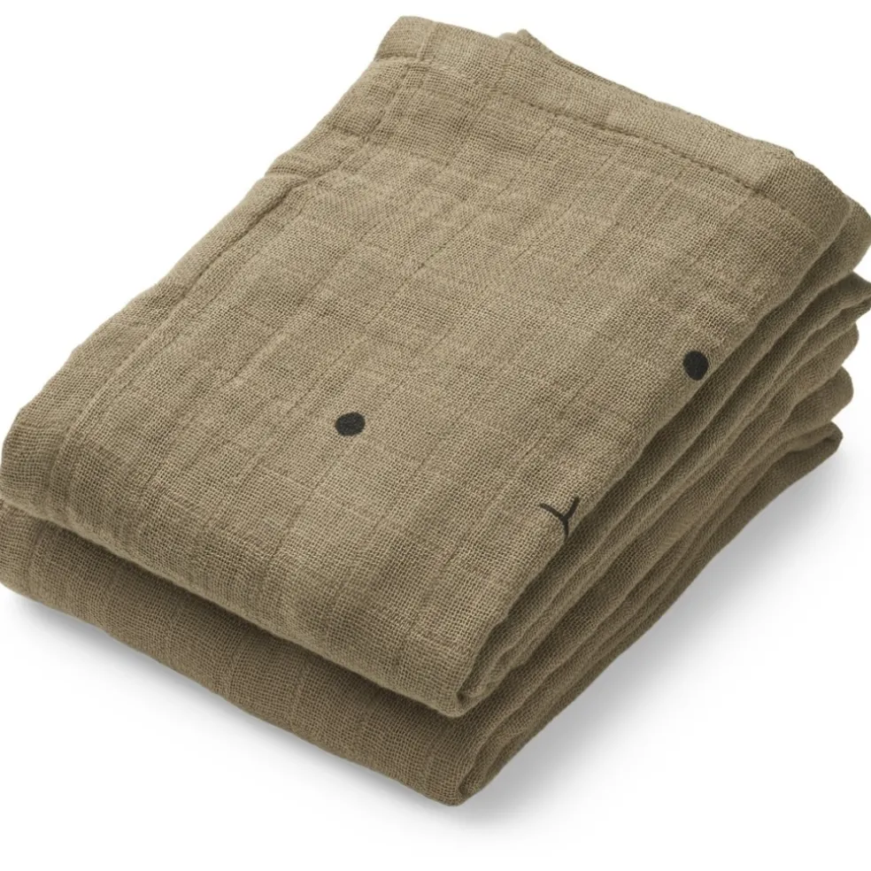 Liewood Mulltuch-Set Hannah Oat Beige 2er Pack