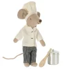 Maileg Chef Maus Bruder & Suppentopf 9 cm