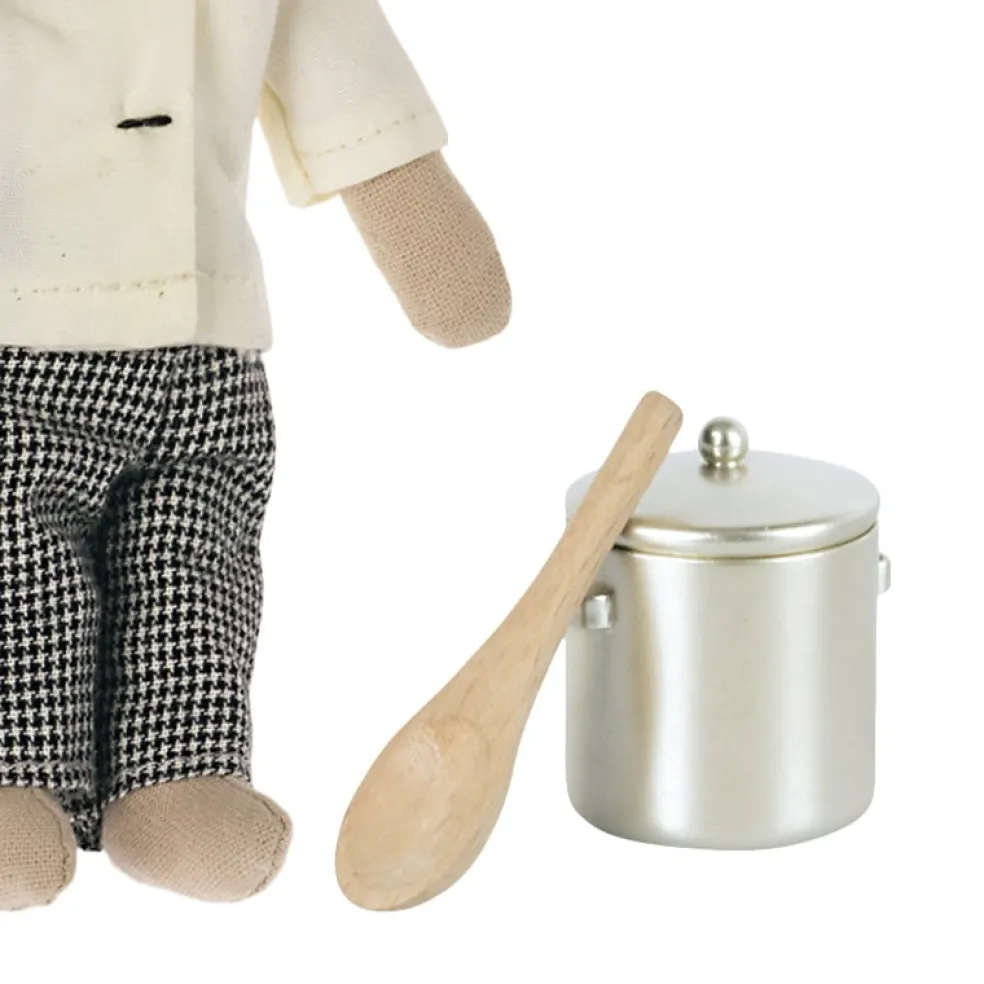 Maileg Chef Maus Bruder & Suppentopf 9 cm