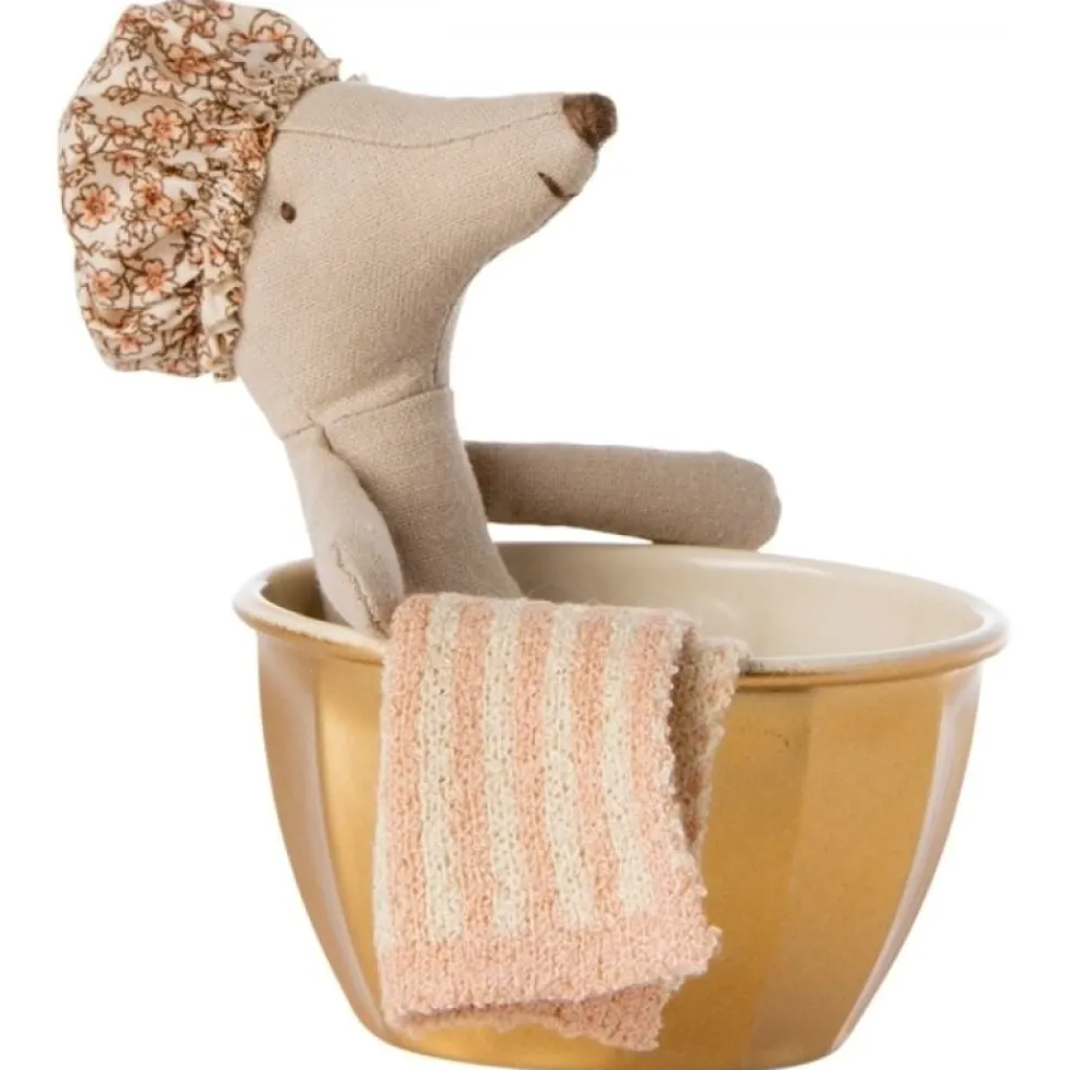 Maileg Wellness-Maus Im Bad Rosa