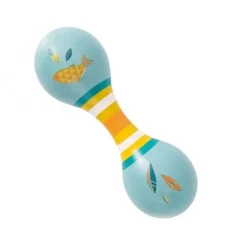 Moulin Roty Speelgoed Maracas Blau Holz Voyage d'Olga