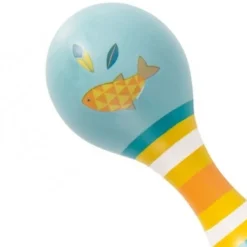 Moulin Roty Speelgoed Maracas Blau Holz Voyage d'Olga