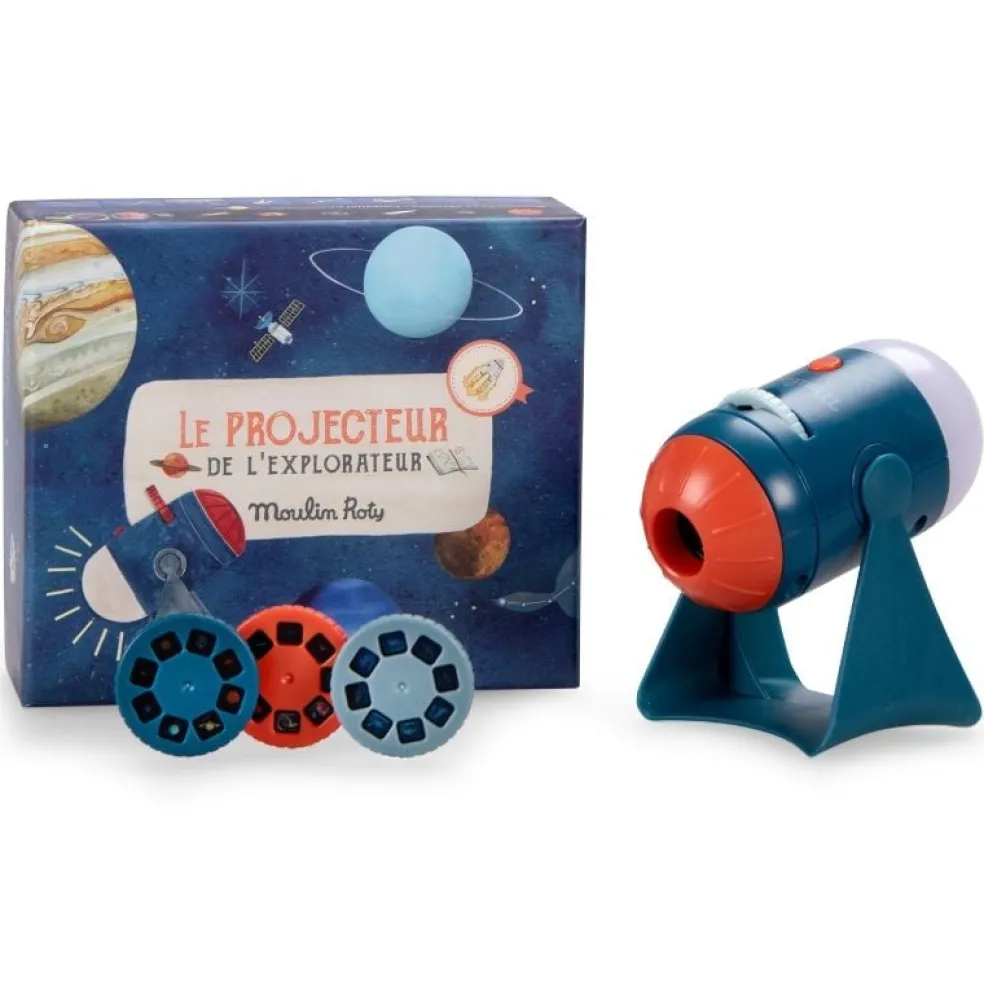 Moulin Roty Speelgoed Projektor Geschichte Lampe l'Explorateur
