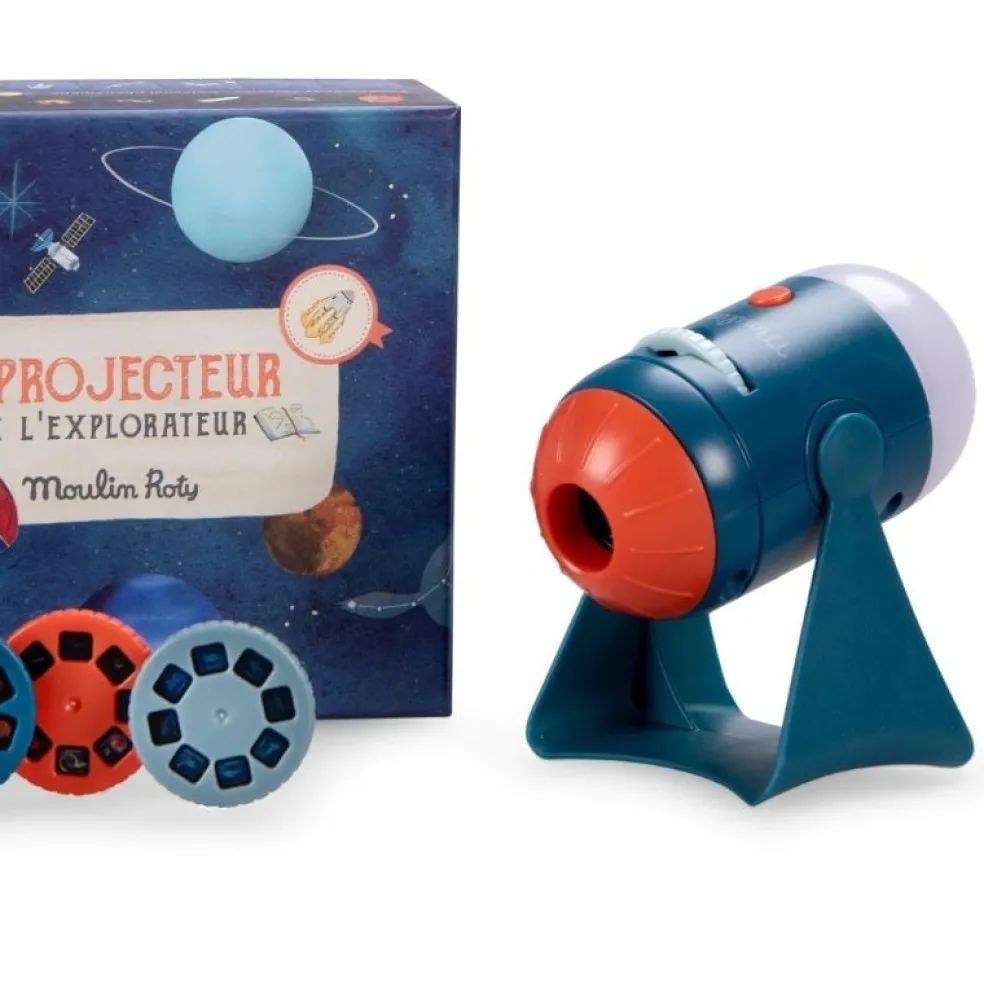 Moulin Roty Speelgoed Projektor Geschichte Lampe l'Explorateur