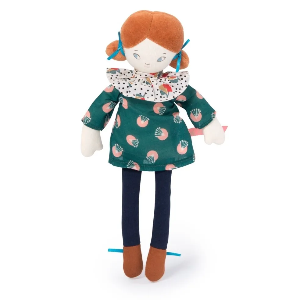 Moulin Roty Speelgoed Puppe Blanche Les Parisiennes Grün 26 cm