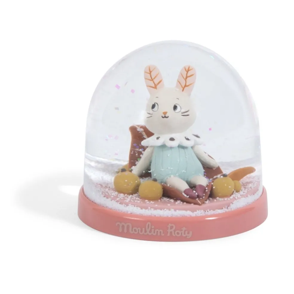 Moulin Roty Speelgoed Schneekugel Kaninchen Rosa Après la pluie