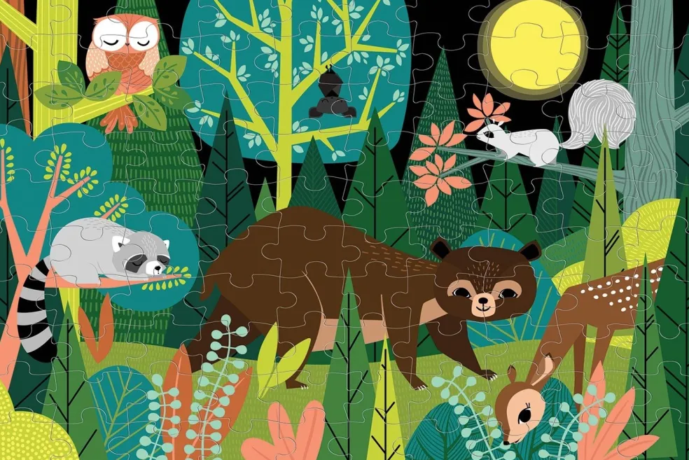 Mudpuppy Glow in the dark Puzzle In The Forest 100-teilig