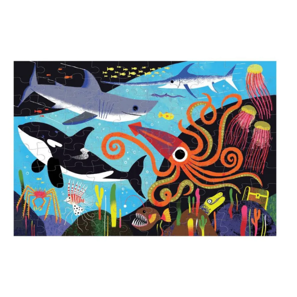 Mudpuppy Glow in the dark Puzzle Meeresräuber 100-teilig