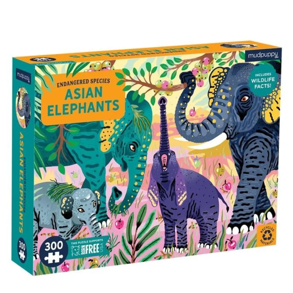 Mudpuppy Puzzle Asiatischer Elefant 300 Teile 7 Jahre+