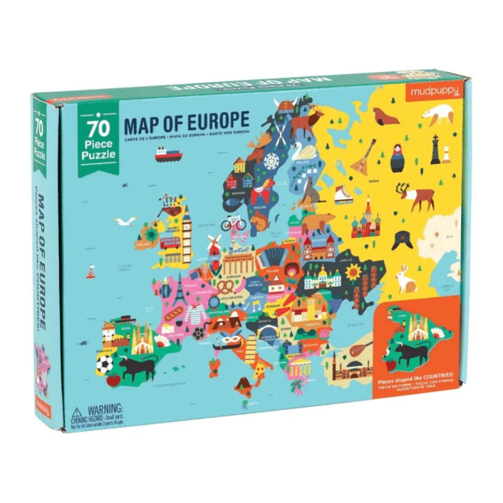 Mudpuppy Puzzle Europa 70 st.