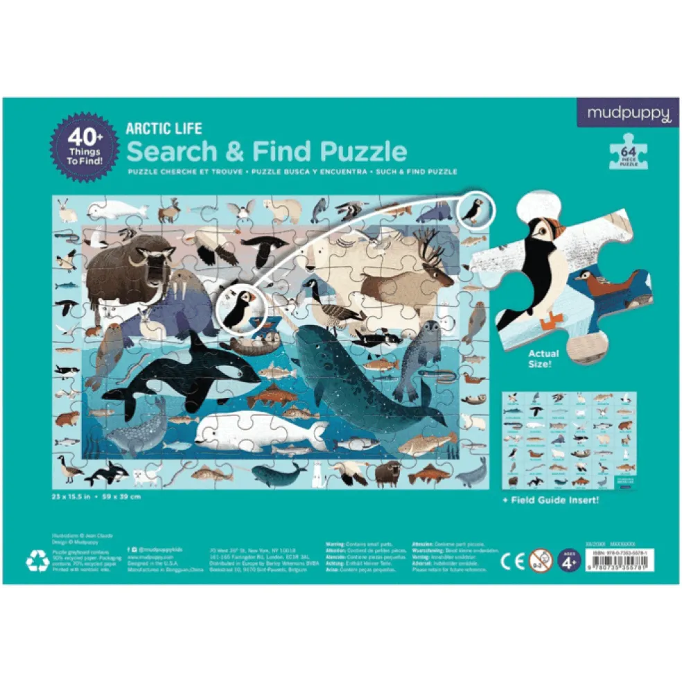 Mudpuppy Puzzle Suchen & Finden Arctic Life 64 Teile