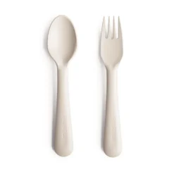 Mushie Kinderbesteck Gabel & Löffel Ivory