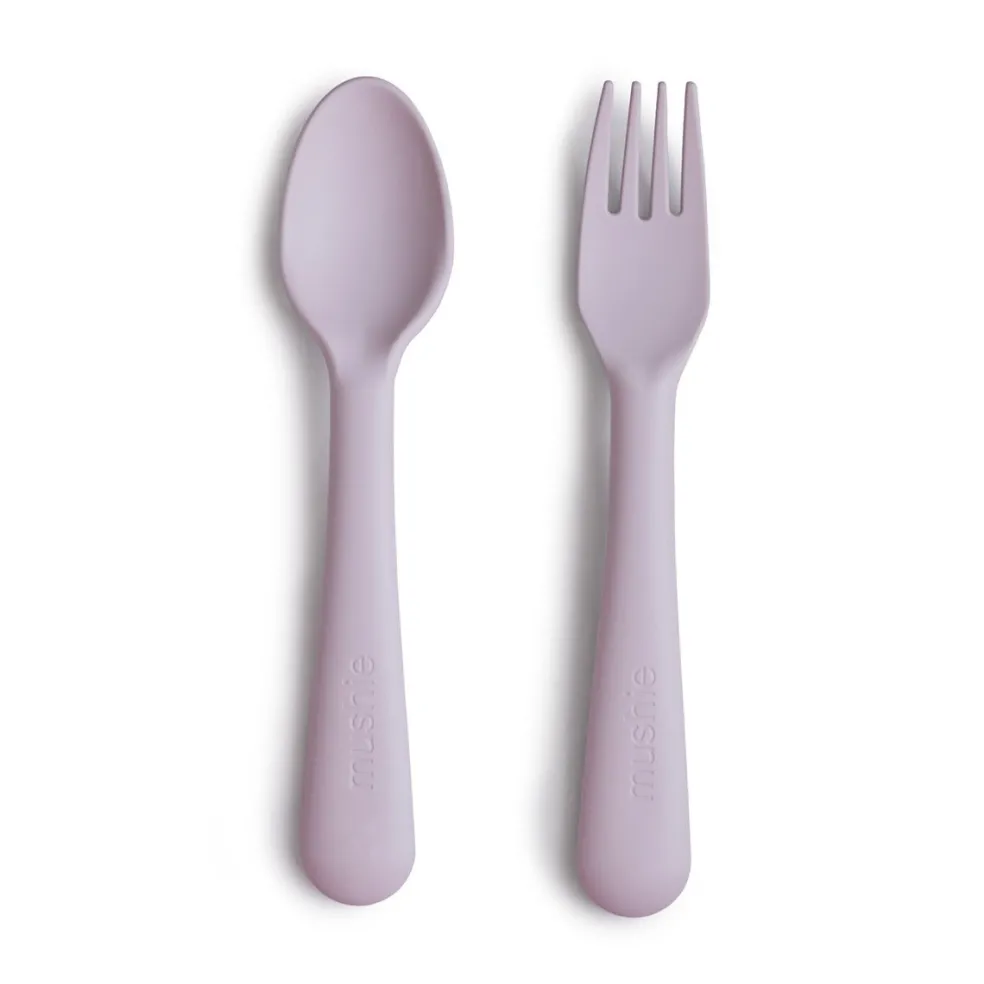 Mushie Kinderbesteck Gabel & Löffel Kinderbesteck Soft Lilac