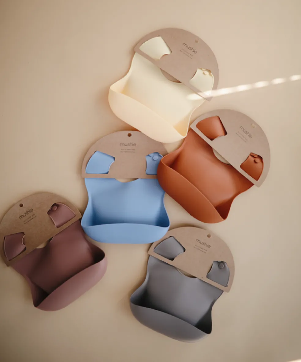 Mushie Silikon Lätzchen Clay