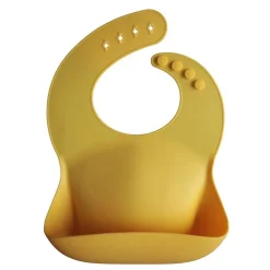 Mushie Silikon Lätzchen Mineral Yellow
