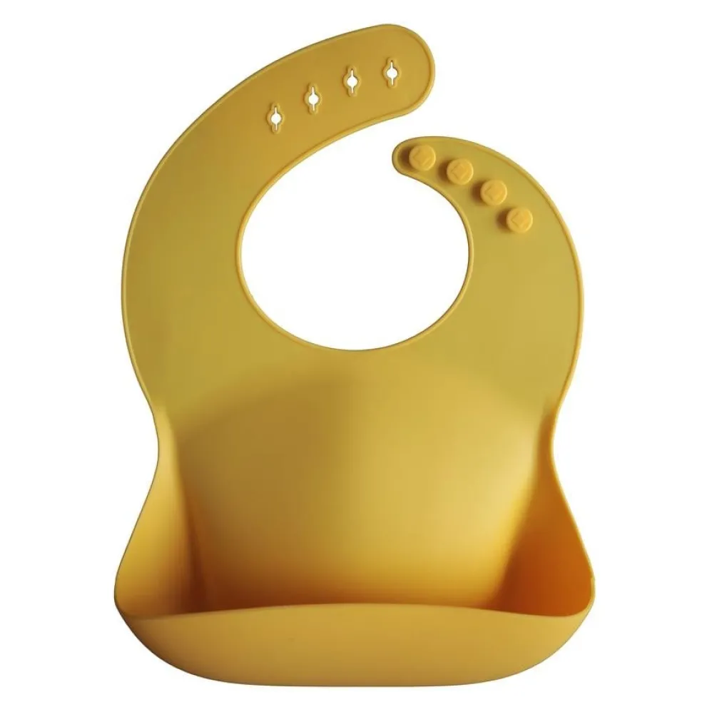 Mushie Silikon Lätzchen Mineral Yellow