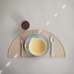 Mushie Teller Pale Daffodil Gelb 2-Teilig
