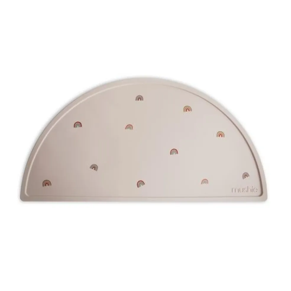 Mushie Tischset Regenbogen Beige